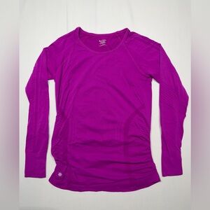 Sku#171 Athleta Women’s Seamless Long Sleeve Performance Top Magenta Pink Small